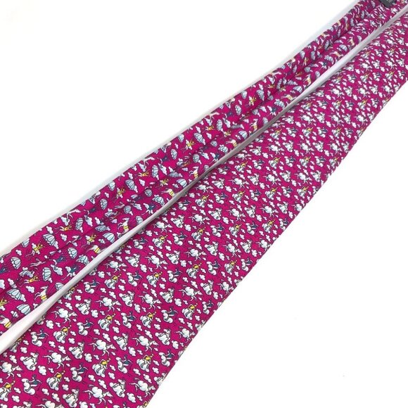 HERMES cloud hose Overall handle Fashion Accessories Necktie silk Purple Based - Picture 13 of 14